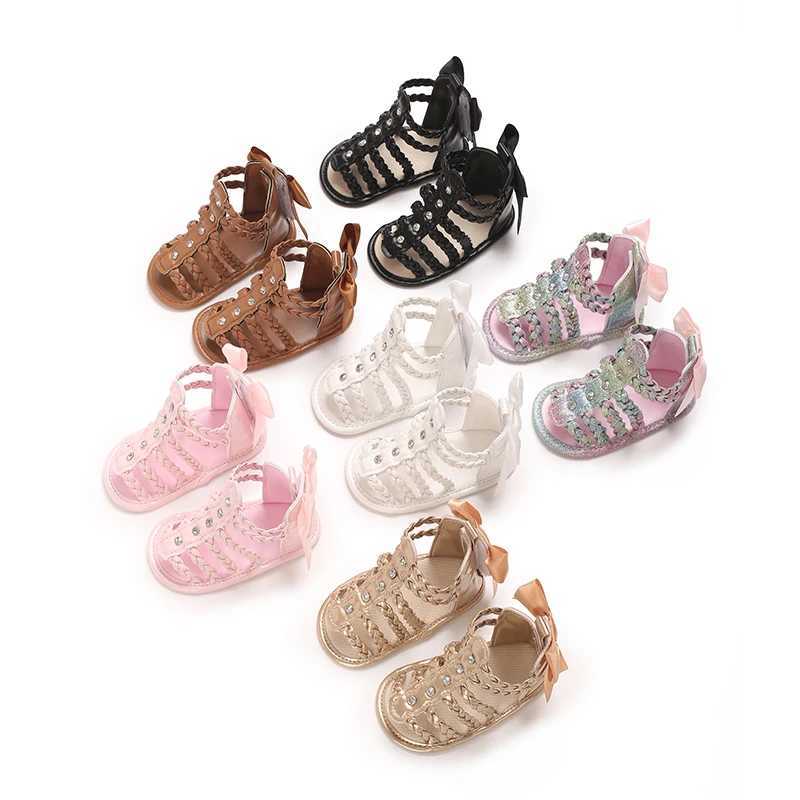 Fashionable Baby Shoes Summer Girls High Cut Hollow Sandals Soft Sole Comfortable Casual Walking Shoes 0-18M R250707