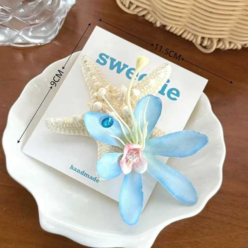 1pc Marine Series Hairpin Immortal Flower Starfish Shell Berry Headdress Starfish Grab Clip Seaside Hair Accessories Y250707