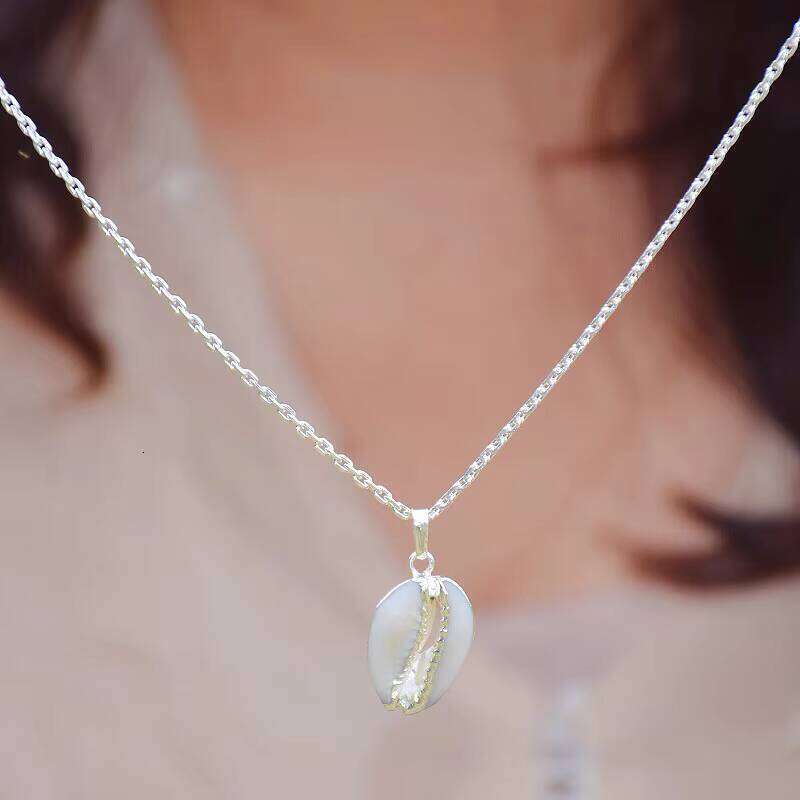 Electroplated Natural Shell Bohemian Stainless Steel Chain Simple Necklace Clearance