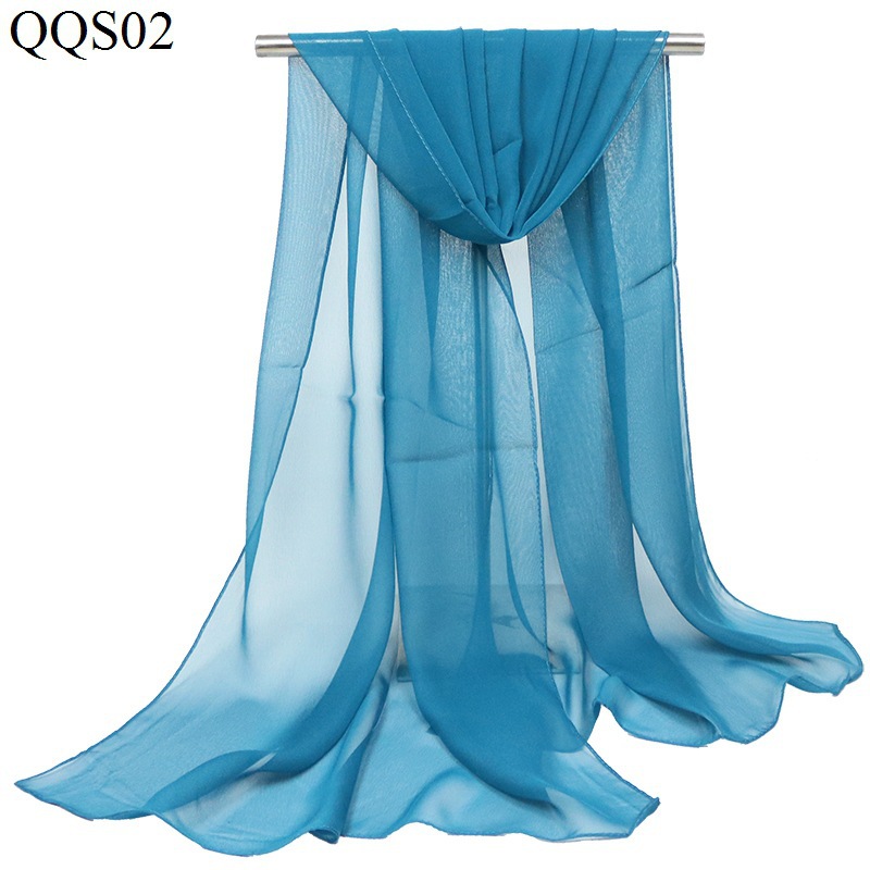K1280 Spring and autumn georgette solid color thin silk scarf rectangular scarf black and red scarf body yoga dance scarf