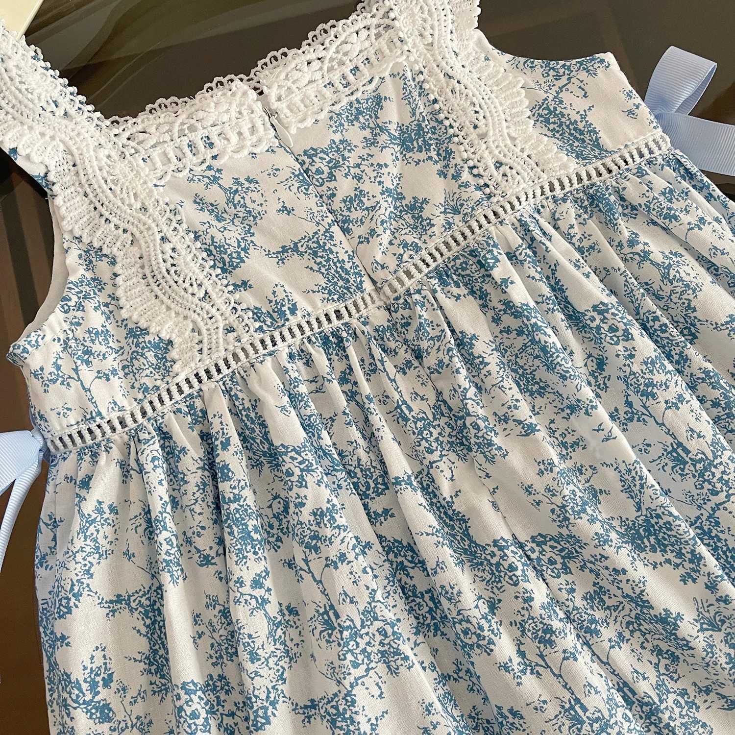Humor Bear Girls Lace Halter Vest Bowknot Princess Dress Childrens Clothing Casual Outfit 2-6Y R250707