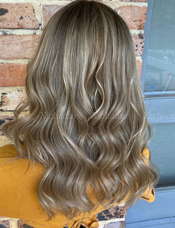 Ombre Ash Blonde Colored Highlights Bob Wig Short Natural Wavy raw virgin Hair Lace Front Wigs 13x4 natural Frontal Lace Wigs For European