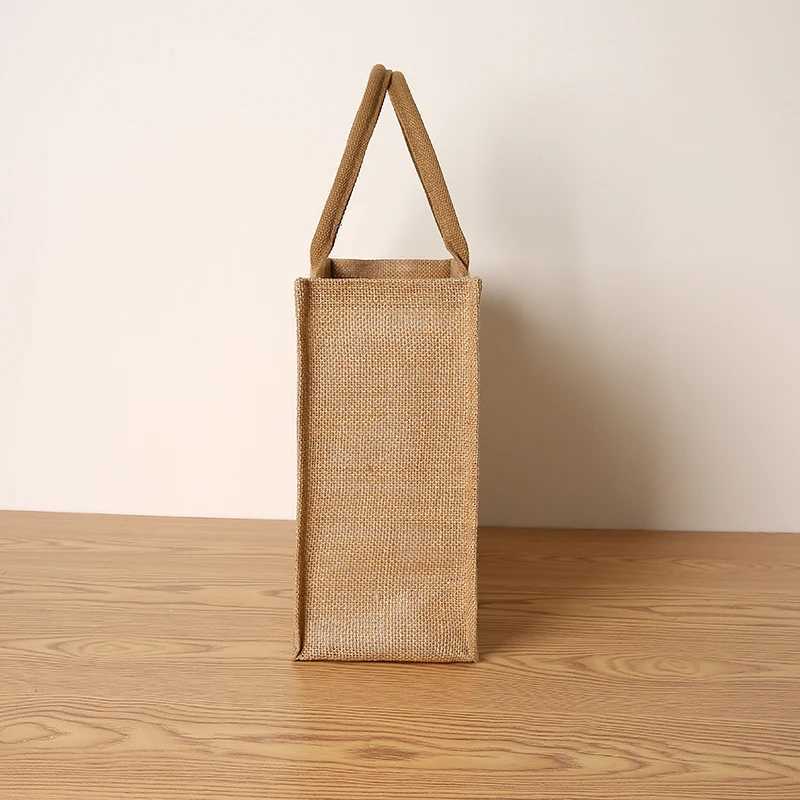 Large capacity imitation linen mens handbag top-opening handbag shopping bag student book storage bag