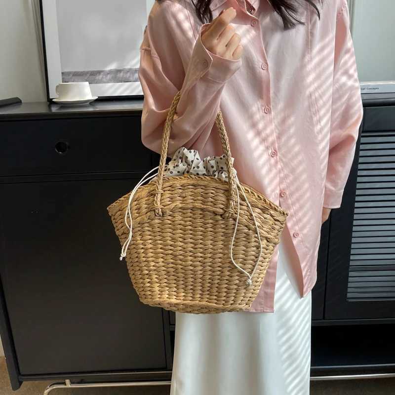 Beach Bag Weave Shoulder Bag Summer Handbags Woven Top Handle Bag For Women Holiday Travel