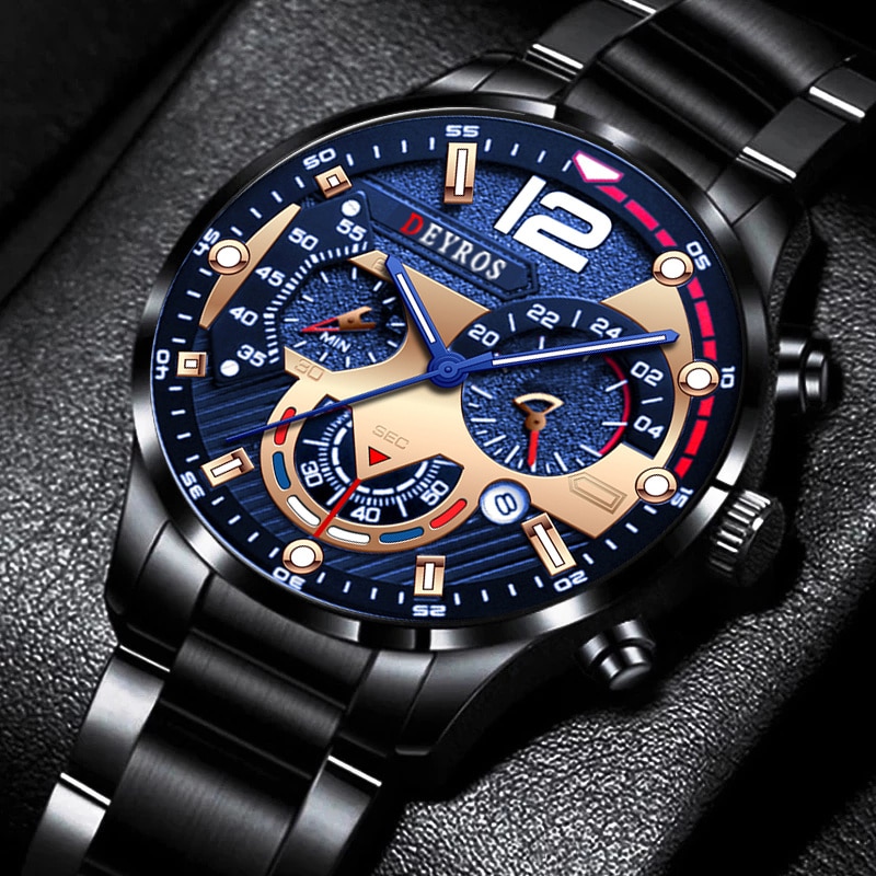 Fashion Mens Watches Luxury Quartz Owatch Calendario Luminio Orologio Lumino Bu…