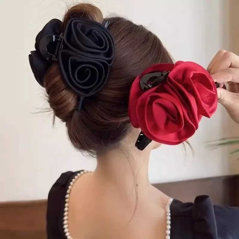 Rose Flower Claws Clips for Women Floral Hair Clip Flower Claw Clips Non Slip Strong Hold for Thick Hair Girls Hair Accessories Z250707