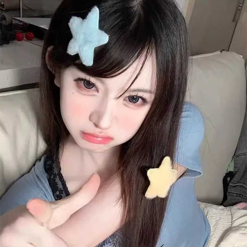1/12pcs Plush Star Y2K Star Mini Star Hairpin Sweet Child Handmade Cute BB Hairpins Hair Accessories for Women and Girls Y250707