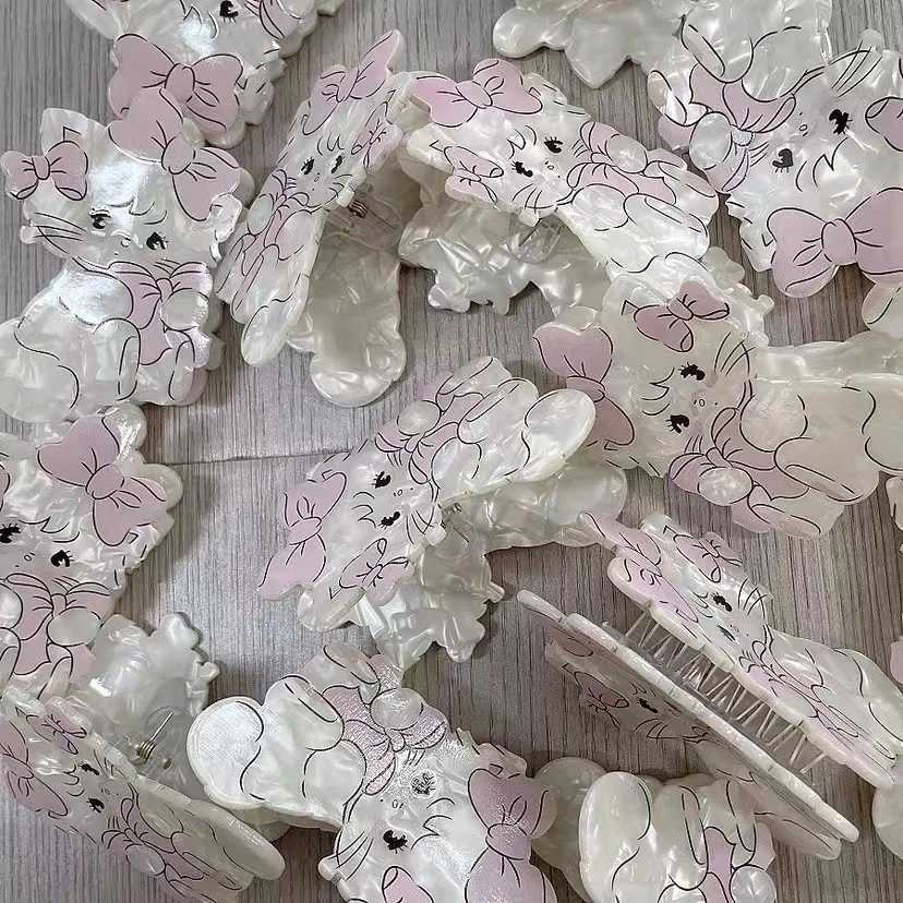 Creative Cute Cartoon Cat Hair Clip Animal Acetate Claw Clip Girls Crab Hair Clip Personality Clip Hair Accessories for Women Z250707