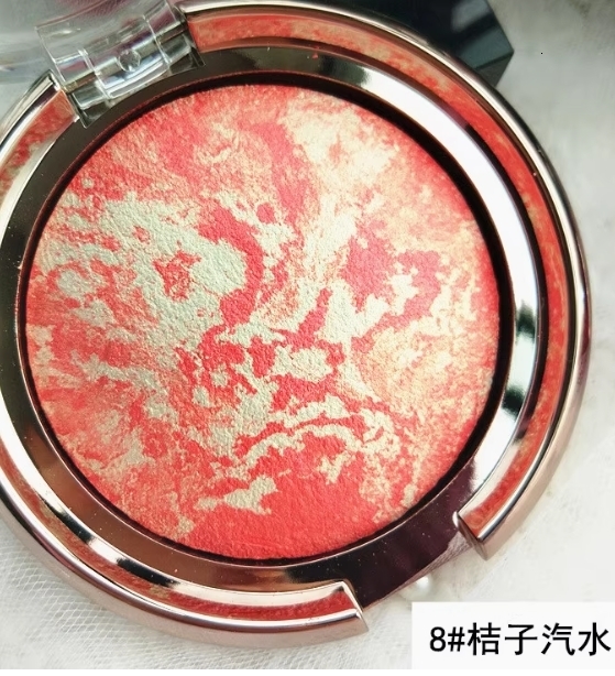 Baked multi-color blush Partyqueen Blush Cake Orange shade can be used as eyeshadow, highlighter and contour. Suitable for natural makeup. 240627