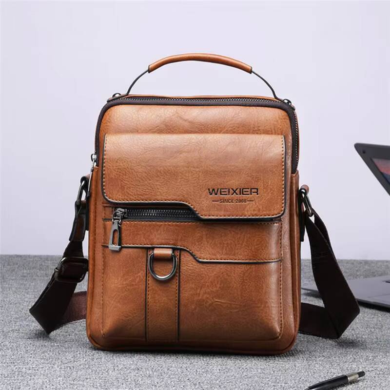 Mens Durable Shoulder Bag High Quality Leather Cross Body Sling Bags Travel Crossbody Fashion Pack for Male ddmynov