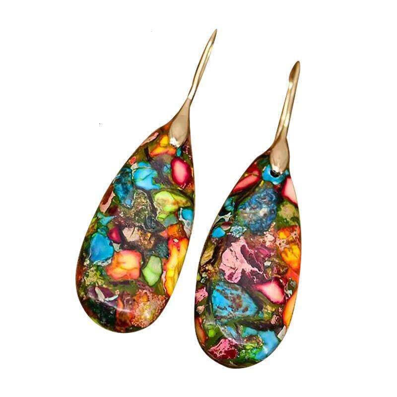 New Multi-color Matching Water Drop Natural Stone fashion Women's Earrings