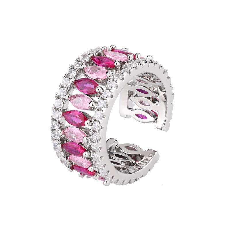 Autumn Winter New Jewelry Two-In-One Open Ring Red Zircon Pink Diamond Women's Fashion Wholesale 10B