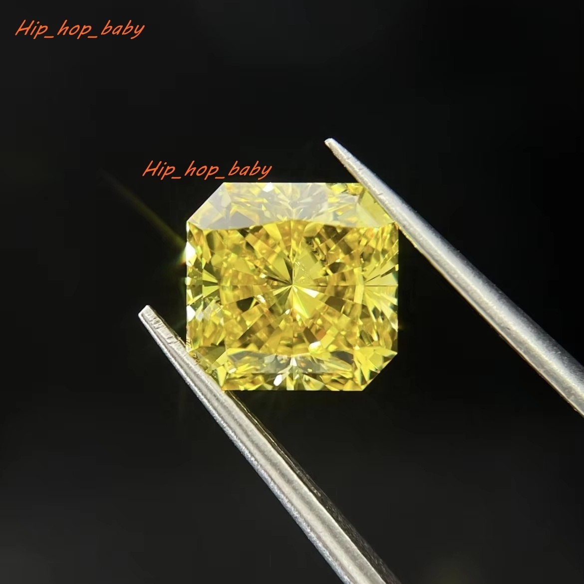 Double Jewelry SI 1Ex 3.53ct Radiant Fancy Vivid Yellow Lab Diamond with IGI Certificate HPHT Certified Loose Lab Grown Diamond