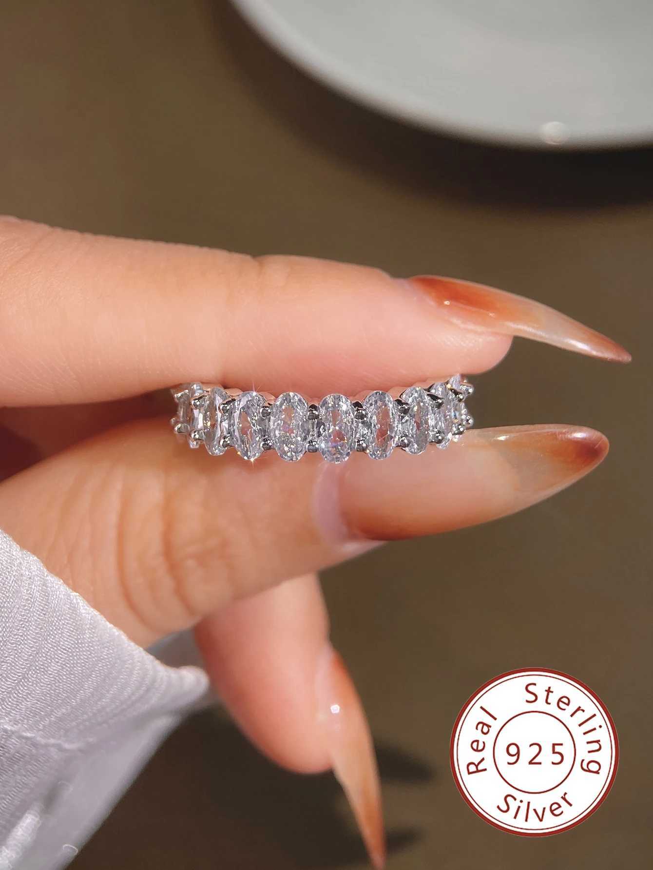 925 Sterling Silver Original Zircon Oval Fashion Ring for Women Engagement Wedding Gift Luxury High Quality Fine Jewelry XJ250707