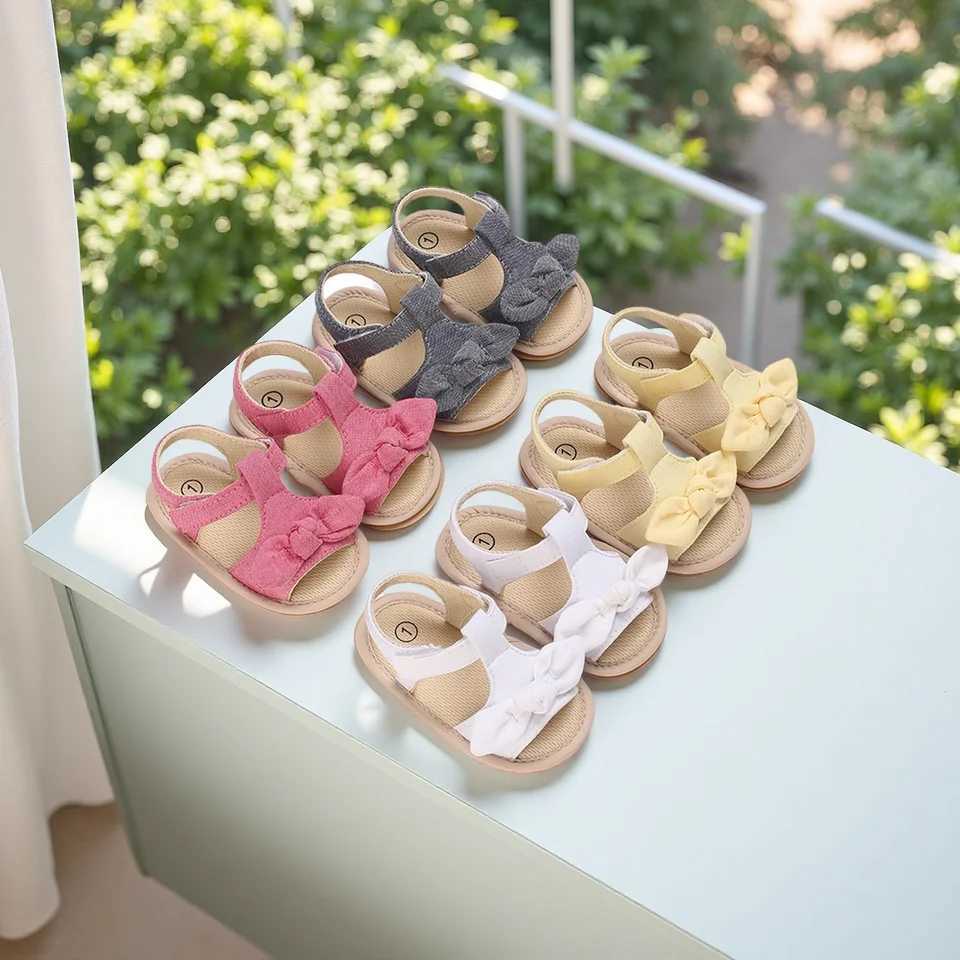 New Solid Color Casual And Comfortable 0-18M Baby Girl Sandals Breathable And Lightweight Summer Butterfly Open-Toe Sandals R250707