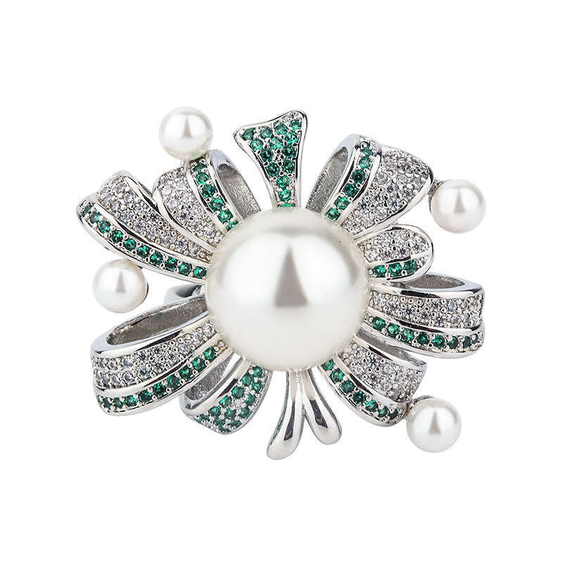 Hua Youmei Jewelry Luxurious High-End Imitation Natural Freshwater 12Mm Tahitian Pearl Adjustable Ring A04