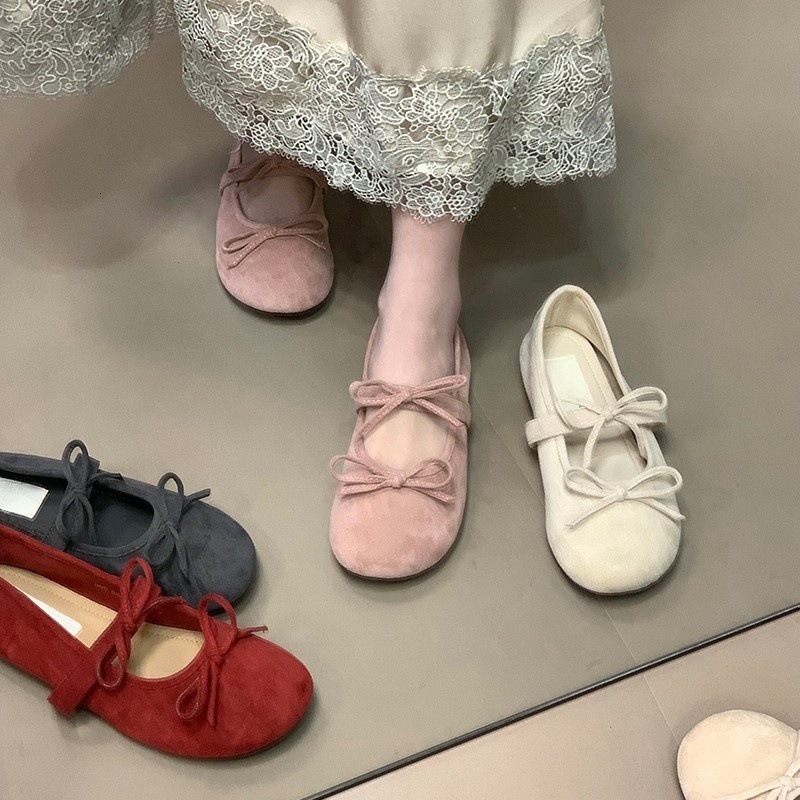 Evening Breeze Flat Ballet French Style Double Bow Mary Jane Early Designer Spring Women's to Match Dress Single Shoes