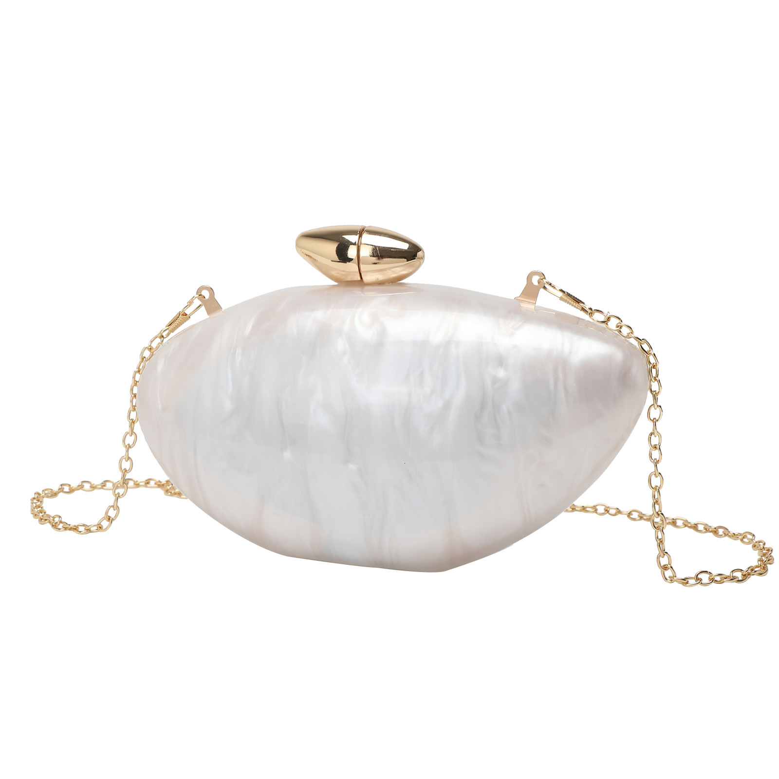 trend New cross border women s evening gown bag acrylic women s handbag designer bag oval bag chain trend shoulder bag crossbody bag