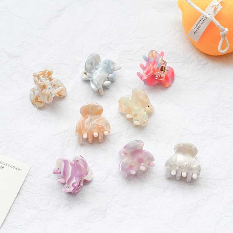 1Pcs Sweet Small Mini Hair Claw Clip For Women Tortoiseshell Multiple Barrette Acrylic Geometric Hairpin Acetate Hair Accessories Y250707