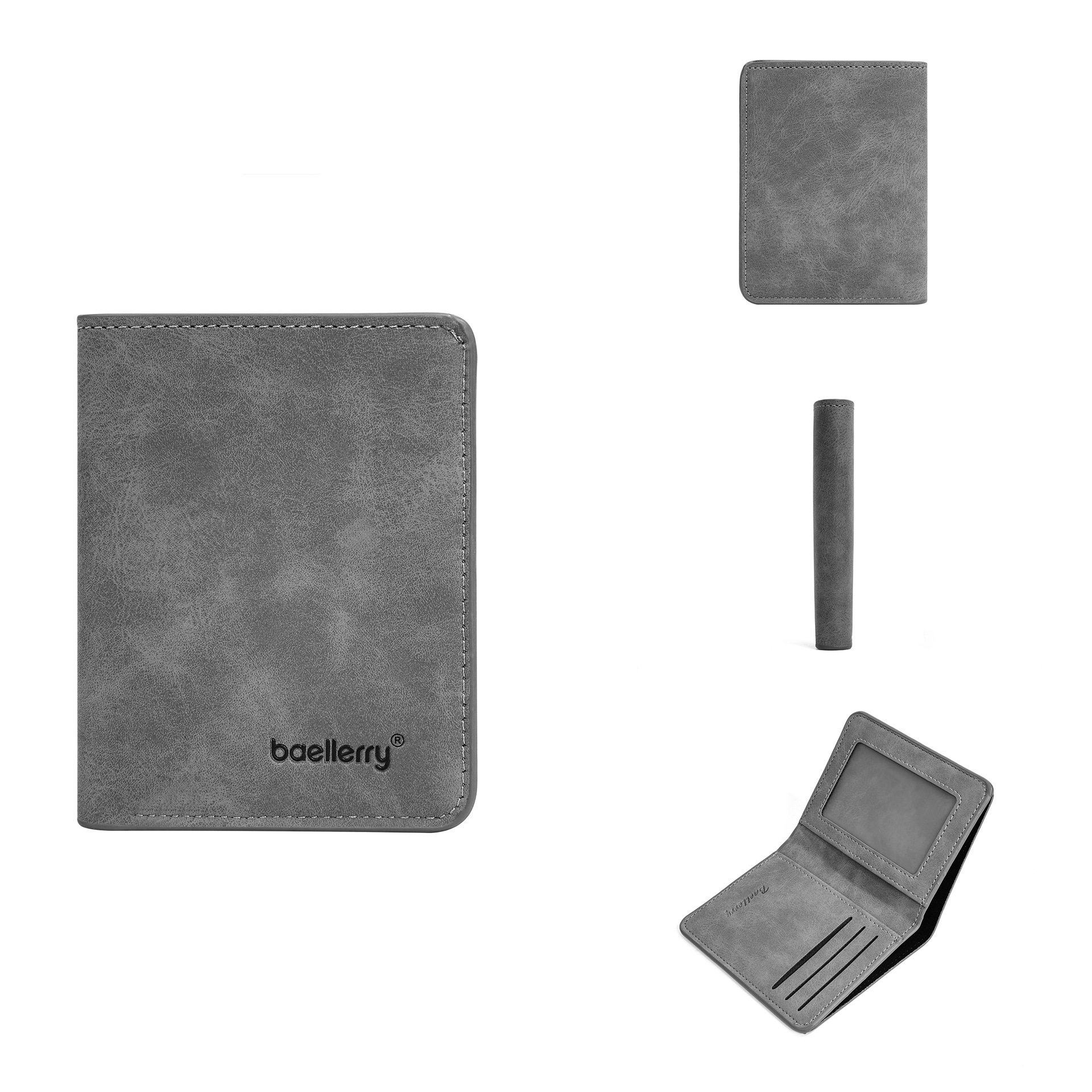 Designer New Short High-end Student Card Holder Integrated Anti-theft Money Clip Simple PU Leather Small Wallet Men's Light Luxury Women's B