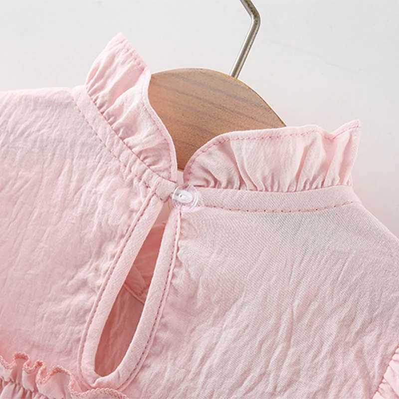 Baby Girl Dress In Summer Cute Solid Color With Small Flying Sleeves Sweet Tulip Childrens Princess Dress R250707