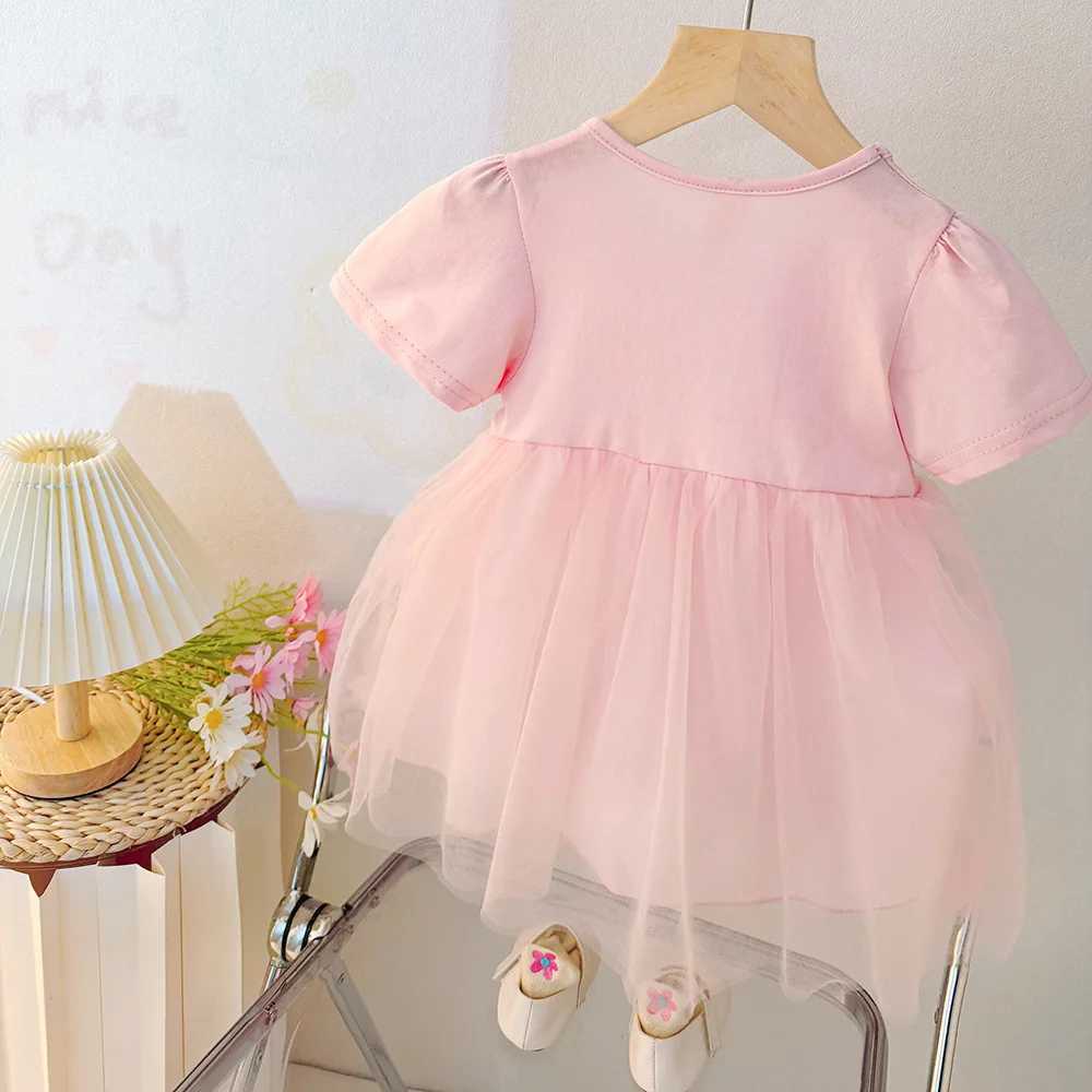 Short Sleeve Baby Dress Summer Cute Rabbit Casual Dresses Sweet and Cute Kids Clothes for 0-2 Years Baby Girl Wear R250707