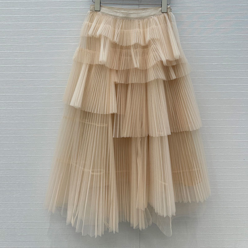 Ladies Chiffon Silk Asymmetrical Skirt - Classic Designer Premium Raw Hem Skirt, Two Colors Luxury Breathable & Coastal Escape S0720