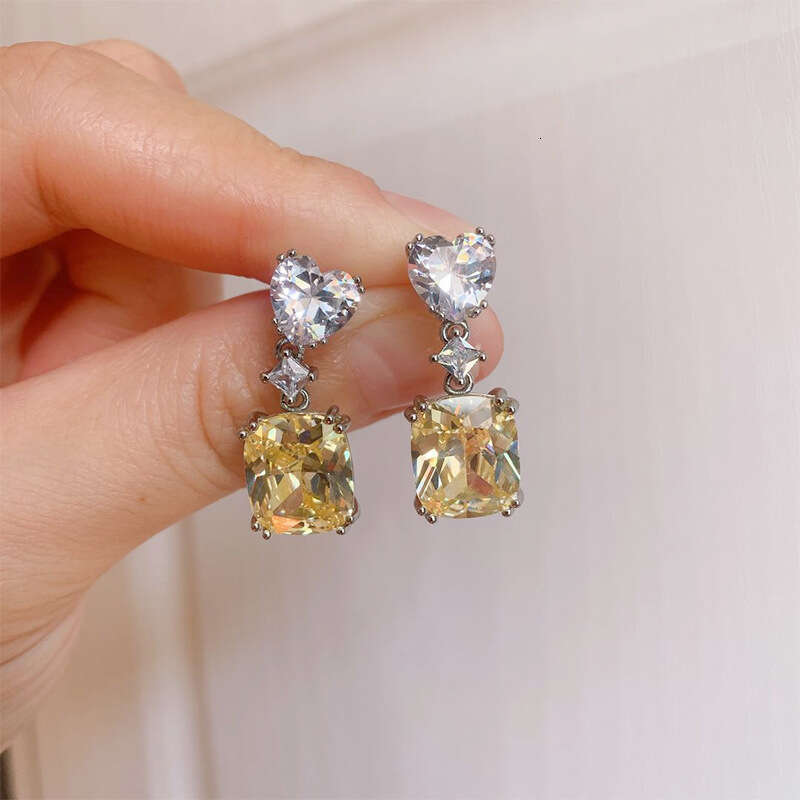 New Trendy Colorful Paraiba Pink Yellow Dia Earrings Micro Pave Jewelry Eca