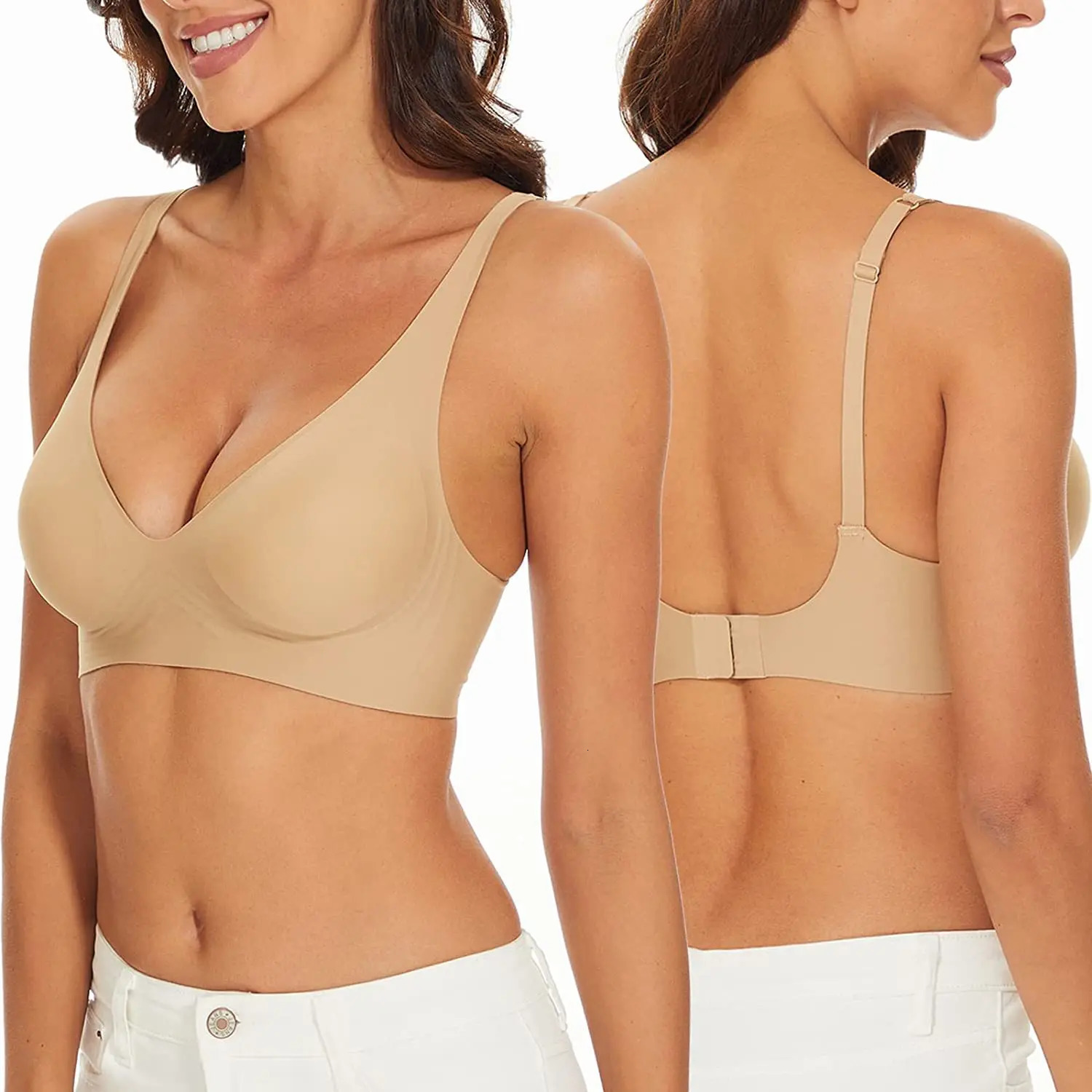 Sexy Seamless Bra Wire Free Brassiere Adjustable Wireless Underwear Female Push Up Padded Bralette Lingerie Intimates 250624