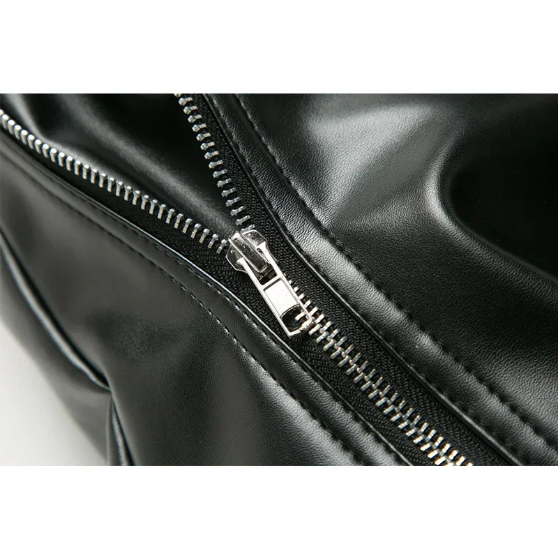 Winter Men Skinny Biker Pu Leather Pants High Street Fashion Motorcycle Trousers for Male Stage Club Wear 250704