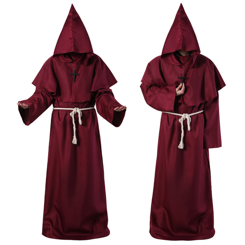 Halloween cosplay costume medieval monk costume monk robe wizard costume priest costume COS costume stage costume 250708