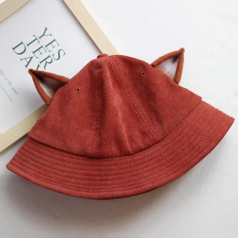 Summer Fox Ears Sunscreen Bucket Hat Simple Fisherman Hat Women Girl Fashion Basin Hat Sun Hat Wholesale Y250707