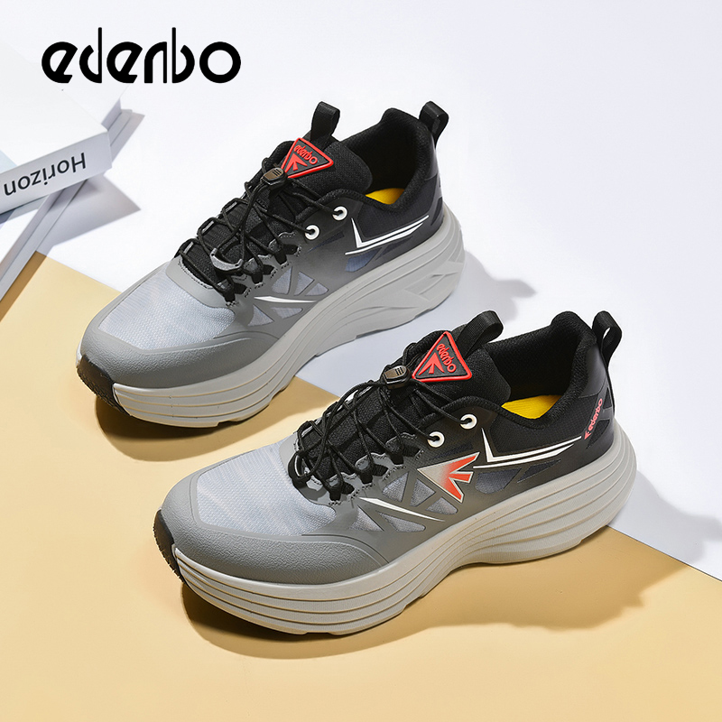 Edenbo men's shoes 2025 new four seasons breathable urban outdoor hiking shoes men's thick bottom cushioning sports shoes