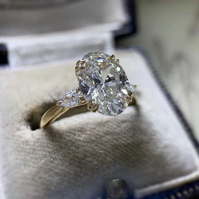 925 Sterling Silver Cubic Zirconia Wedding Ring for Women Luxury Engagement Rings Bright Fashion Jewelry XJ250707
