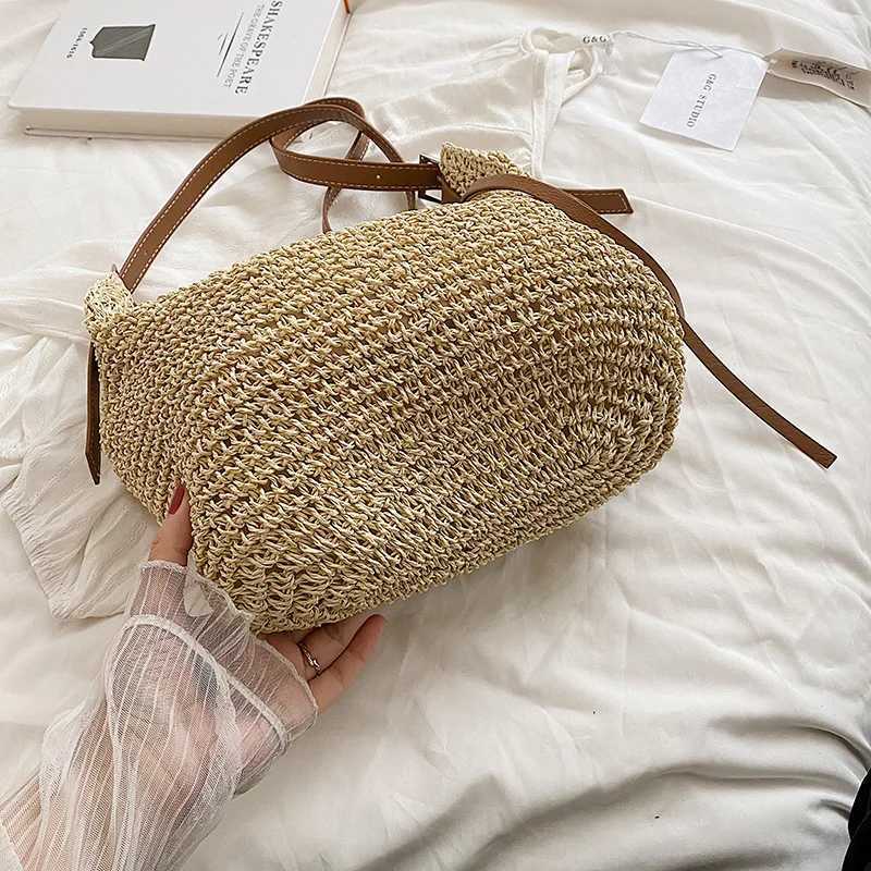 Womens Woven Handbag Luxury Designer Beach Bag Large Capacity Female Hobo Bag Travel Shoulder Crossbody Bags