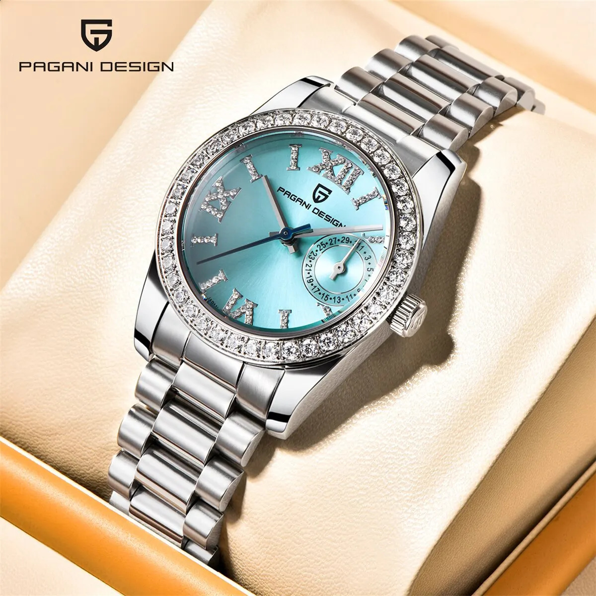 PAGANI N 32MM Womens Wristwatch Elegant y Quartz Watch for Women Fashion Waterproof Watches Sapphire Clock 250707