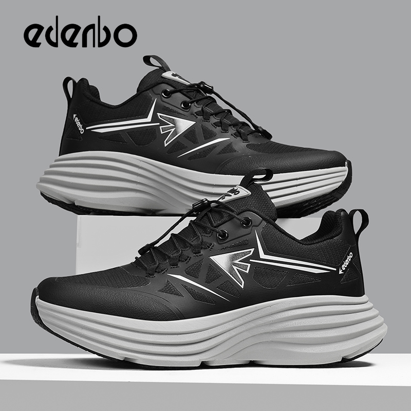 Edenbo men's shoes 2025 new four seasons breathable urban outdoor hiking shoes men's thick bottom cushioning sports shoes
