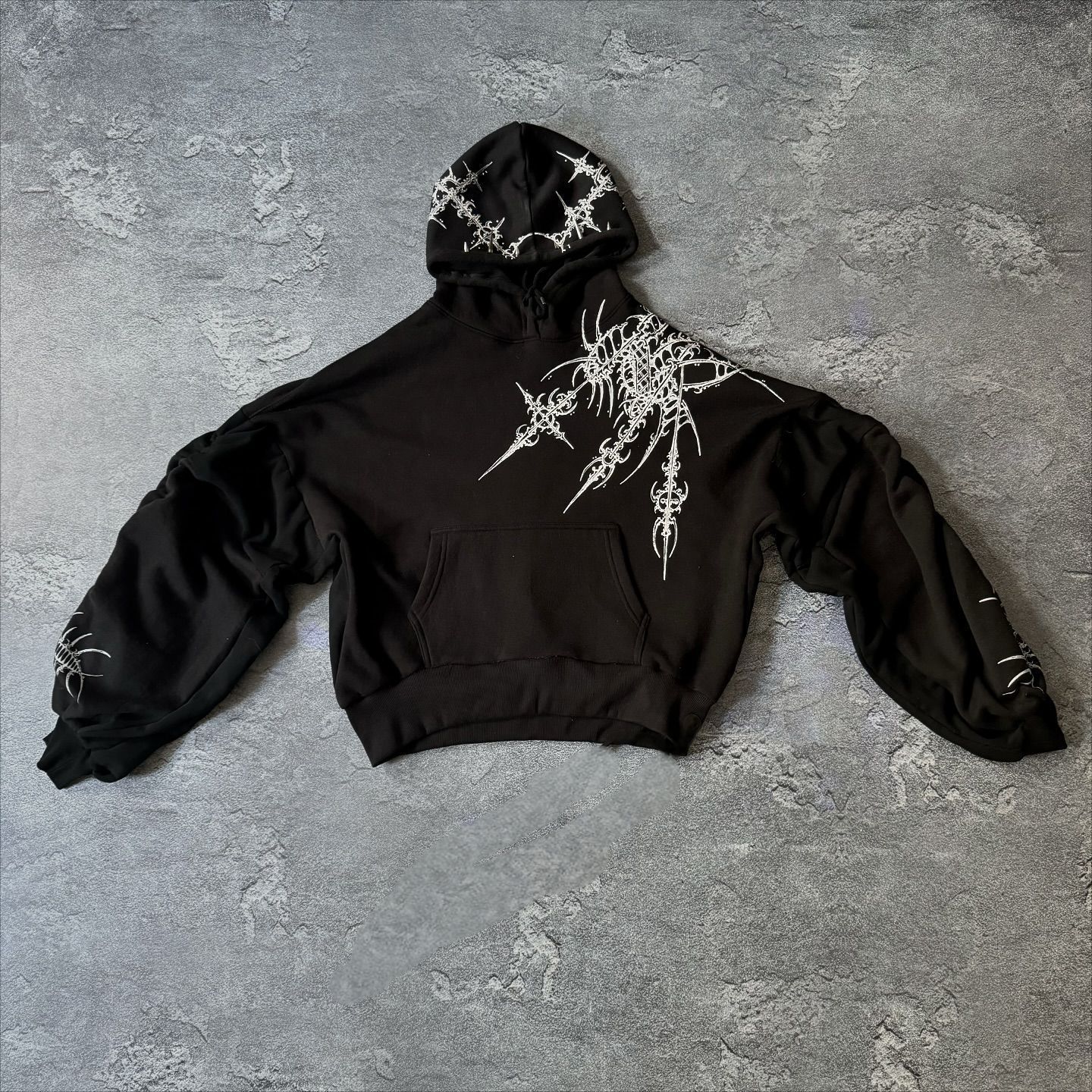 Vintage Zip Up Hoodie Y2K Harajuku Gothic Pattern Patchwork Sweatshirt Men Women Hip Hop Oversize Harajuku Casual Streetwear 240816