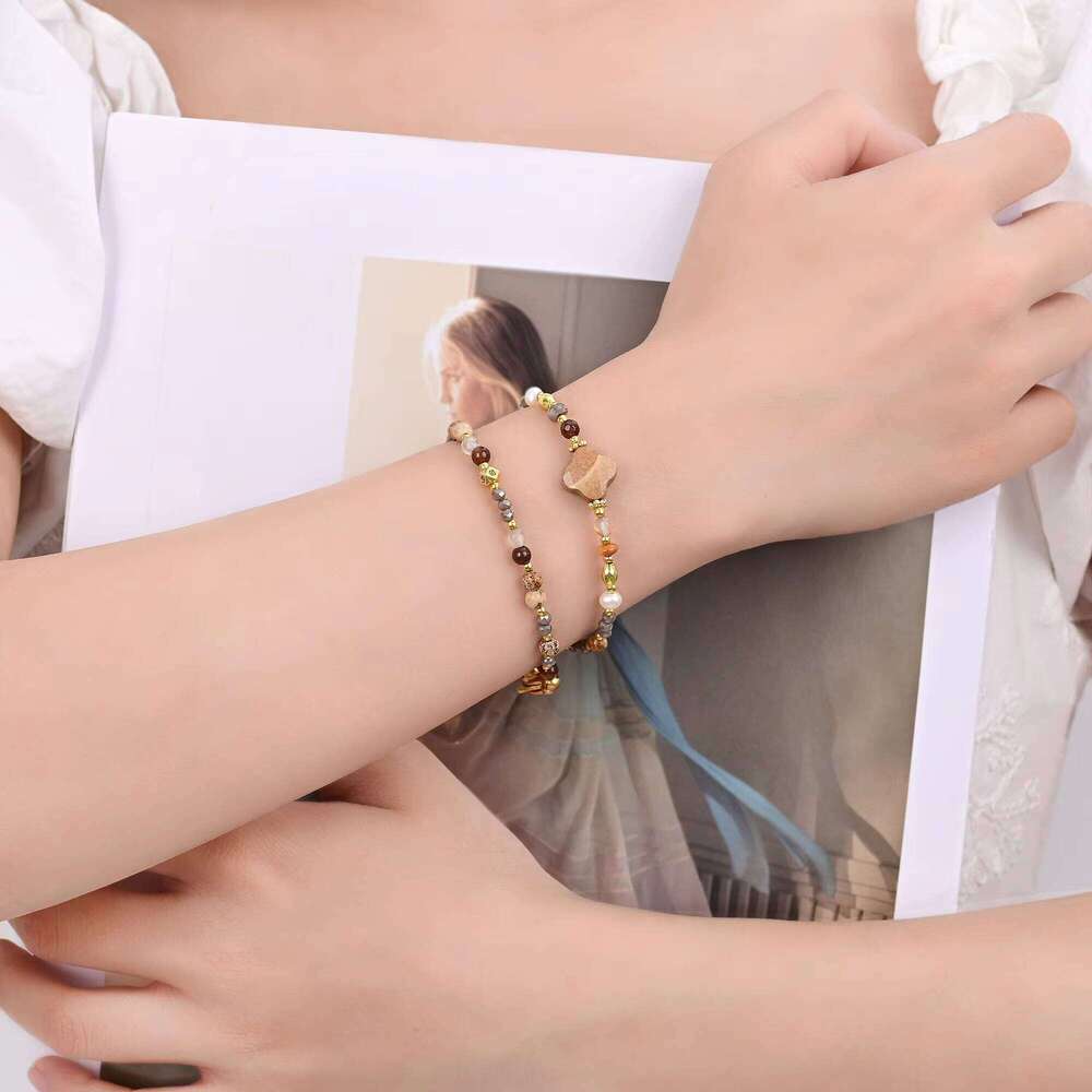 New Style Stone Clover High-end Beaded Chain Long and Short Phone Lanyard Accessories