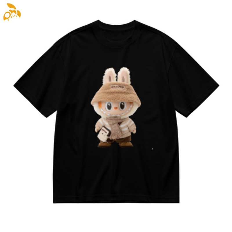 Free Shipping Designer 200g men's woman's heat transfer T-shirt outdoor with labubu pattern