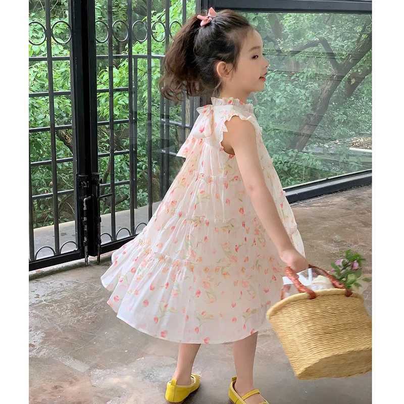 2-8 Years New Summer Princess Girls Dress Full Print Little Flower Lightweight And Comfortable Design Party Dress For Kids R250707