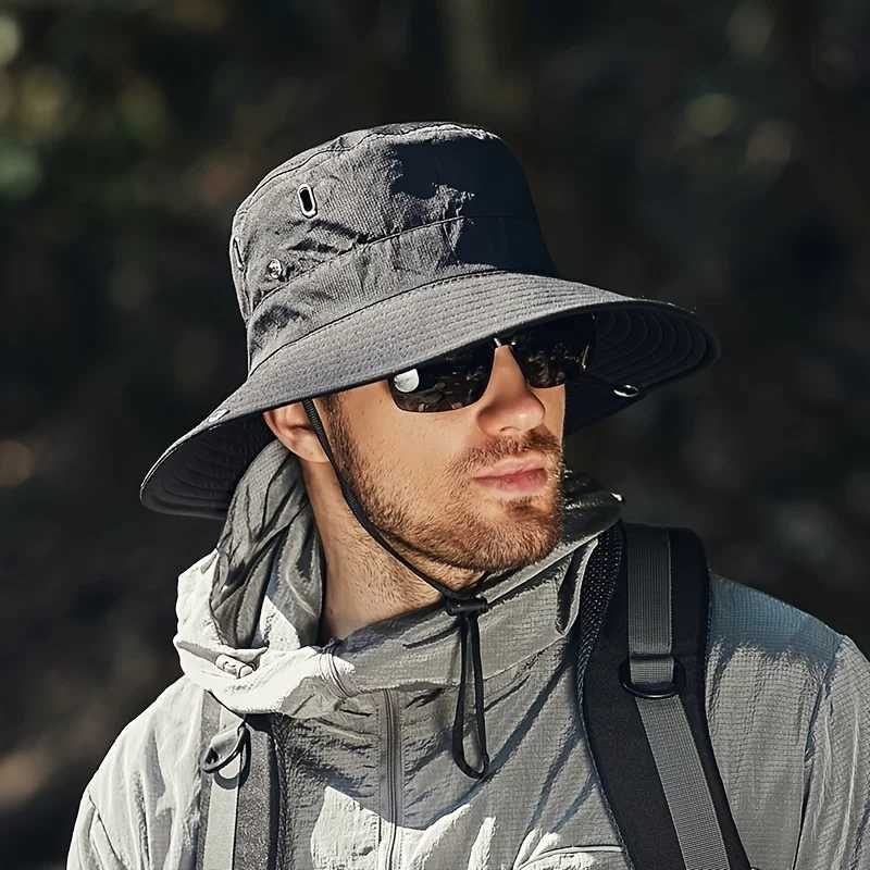 New Fishermans Hat Fashionable and Versatile Sunscreen Mountaineering Hat Adjustable Breathable Waterproof Outdoor Camping Hat Y250707