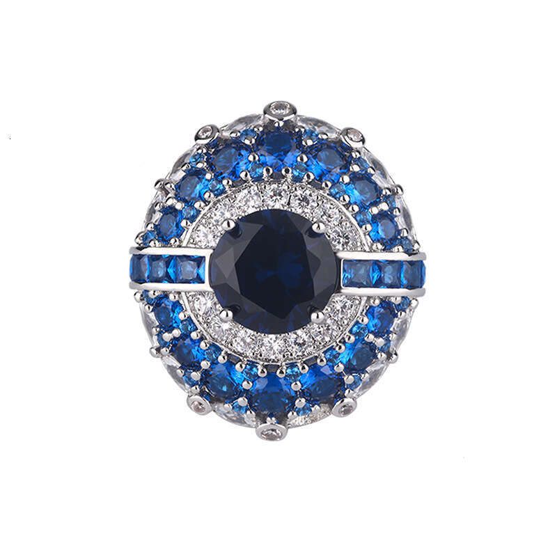Autumn Winter New Jewelry Blue Topaz Red Corundum Cover Ring Light Luxury Open Women's Fashion Versatile C3f