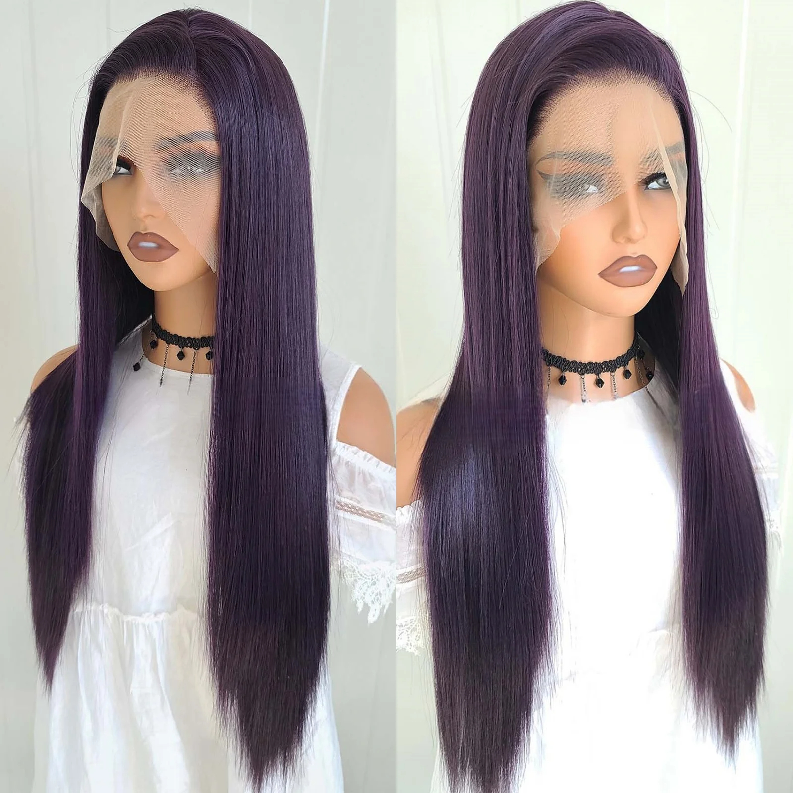 34 Inch Straight Orange Hair Wig Look Like Really Human Hair 13x4 Lace Front Brazilian Wigs For Women Hd Transparent Synthetic Hair Wig Easy Wear Blon
