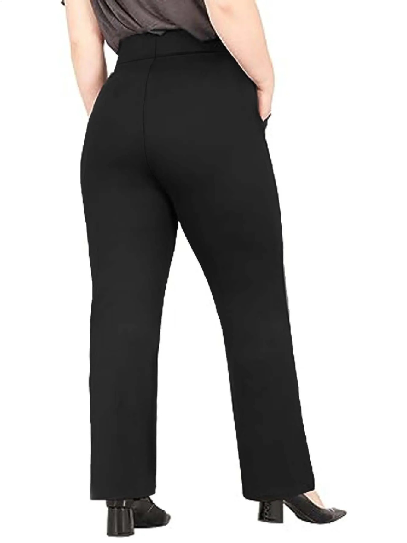 winter 2024 plus size womens flannellined knitted fabric British elegant formal fashion style pants 250628