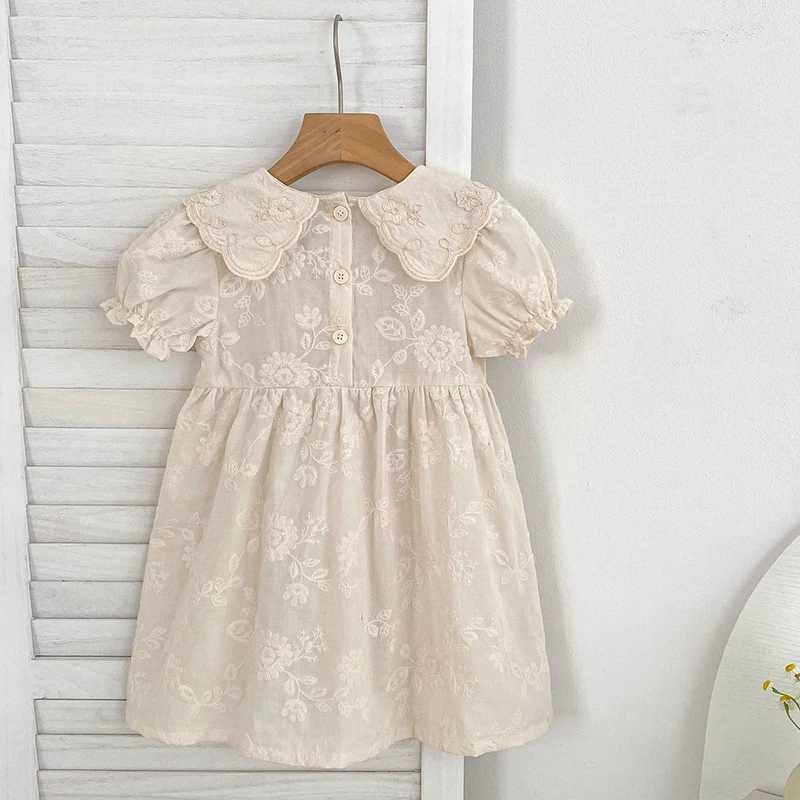1-6 Years Infant Girl Clothes Summer Baby Girl Dress Lace Collar Dress Toddler Girl Baby Kids Clothing Embroidery Princess Dress R250707