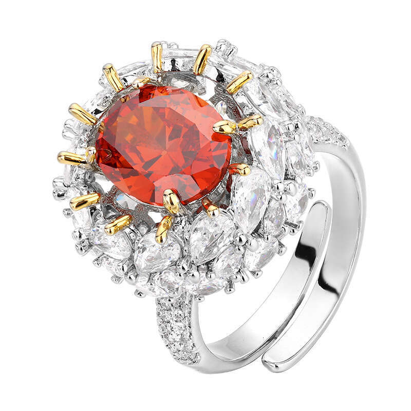 Huayoumei Jewelry Zircon Pink Yellow Diamond High-End Fashion Open Ring For Women Wholesale E3e