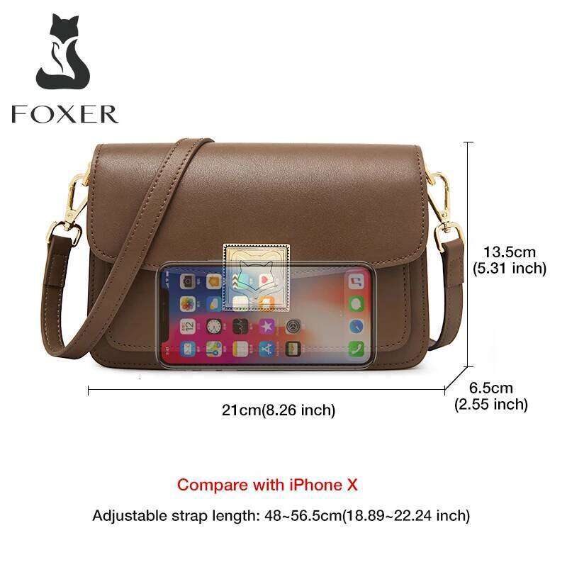 Designer bag 99 FOXER Fashion Organ Box Ladies Autumn Winter Retro Shoulder Temperament Women's Messenger Split Leather Square Bag