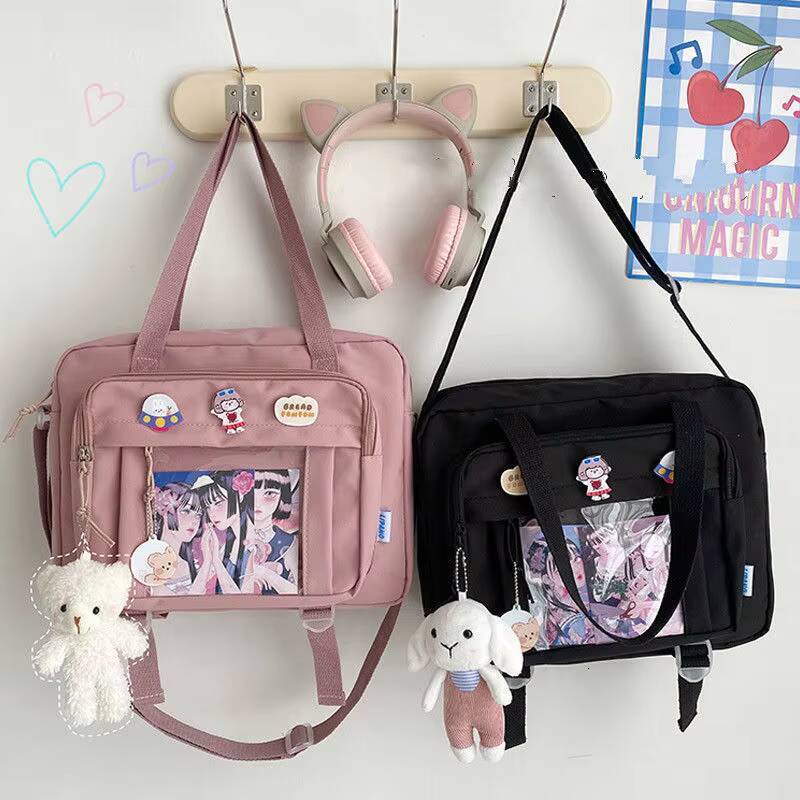 Korean Womens Messenger Bag Simple Multifunctional Female College Student Style Large Capacity Portable One Shoulder Diagonal ddmynov