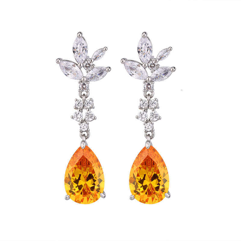 Paraiba Blue Sapphire Jewelry Live Simulation Red Long Emerald Earrings 630